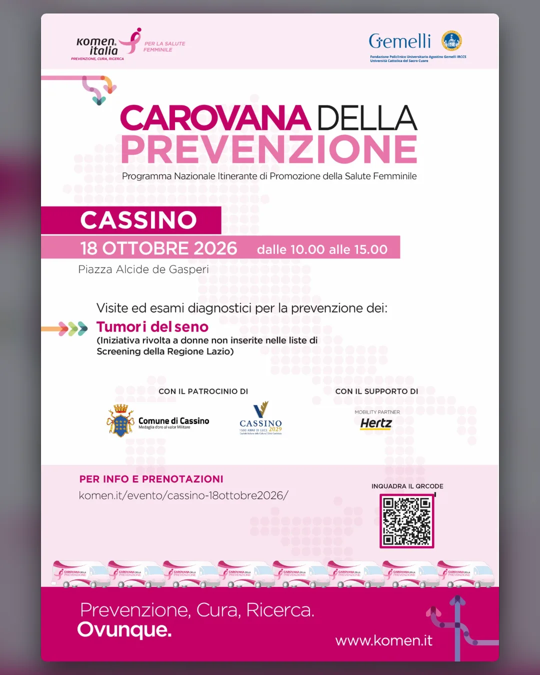 Carovana della Prevenzione: visite gratuite a Cassino