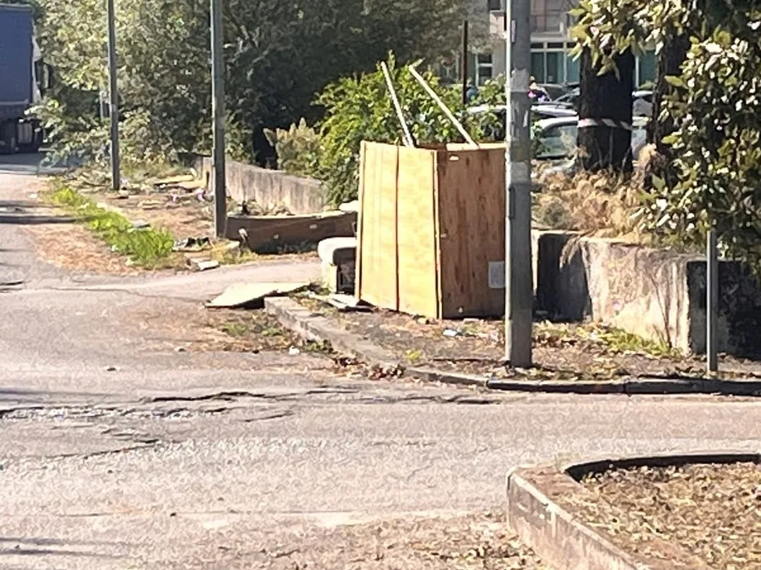 UNA ROTONDA RIPULITA, E A POCHI METRI L’ORRORE.