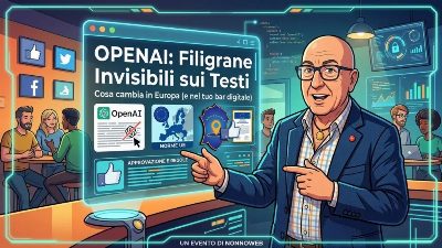 OpenAI, filigrane invisibili sui testi: cosa cambia in Europa (e nel tuo bar digitale)