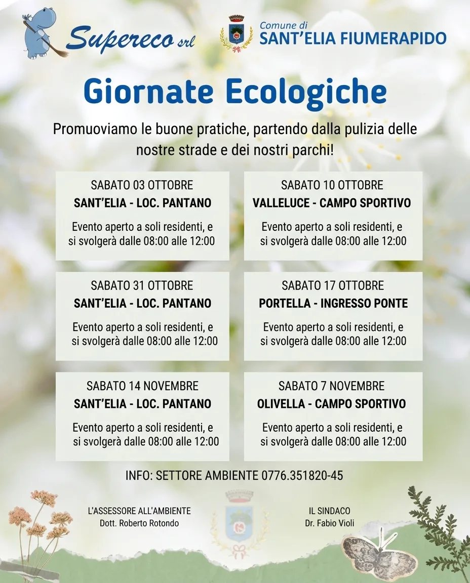 Giornate Ecologiche a Sant'Elia Fiumerapido