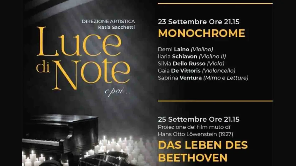 Frosinone, torna “Luce di Note… e poi”: tre serate tra musica, cinema ed emozioni