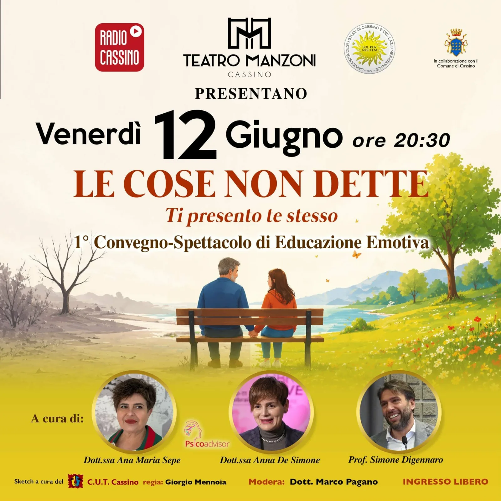 "Le cose non dette": convegno-spettacolo sull'educazione emotiva al Teatro comunale Manzoni