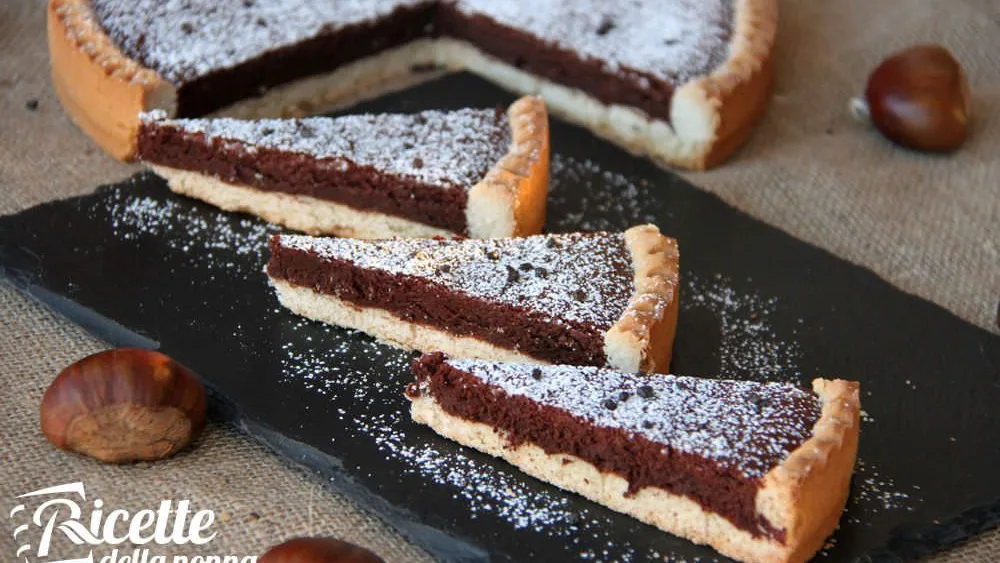 Crostata di castagne e cioccolato