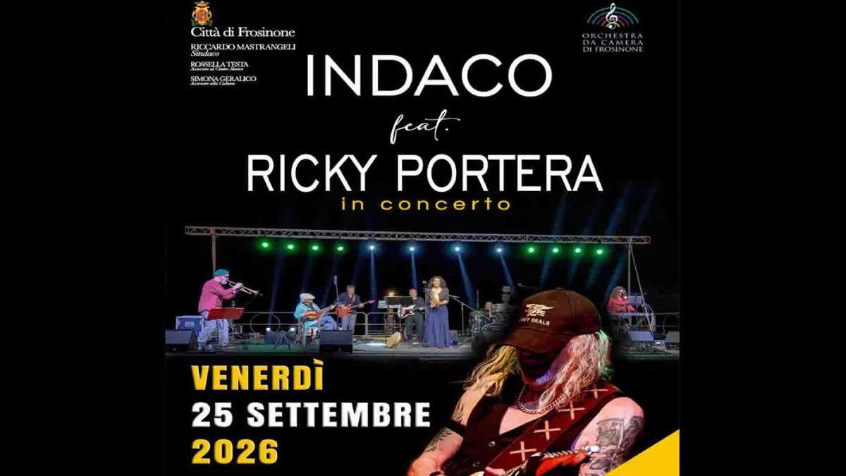 A Frosinone, venerdì 25 settembre, l’imperdibile concerto di Indaco e Ricky Portera, presso Teatro Vittoria