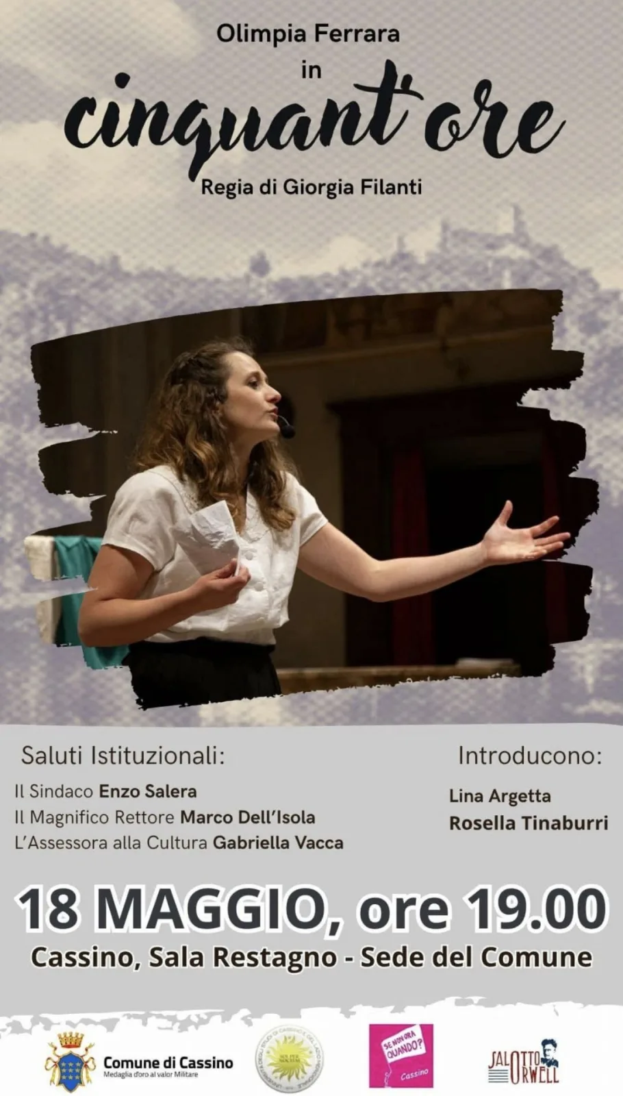 "Cinquant’ore": Il Teatro della Memoria in Sala Restagno