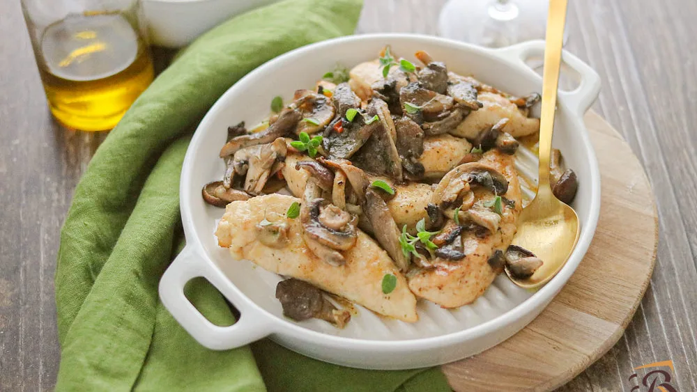 Scaloppine di pollo ai funghi