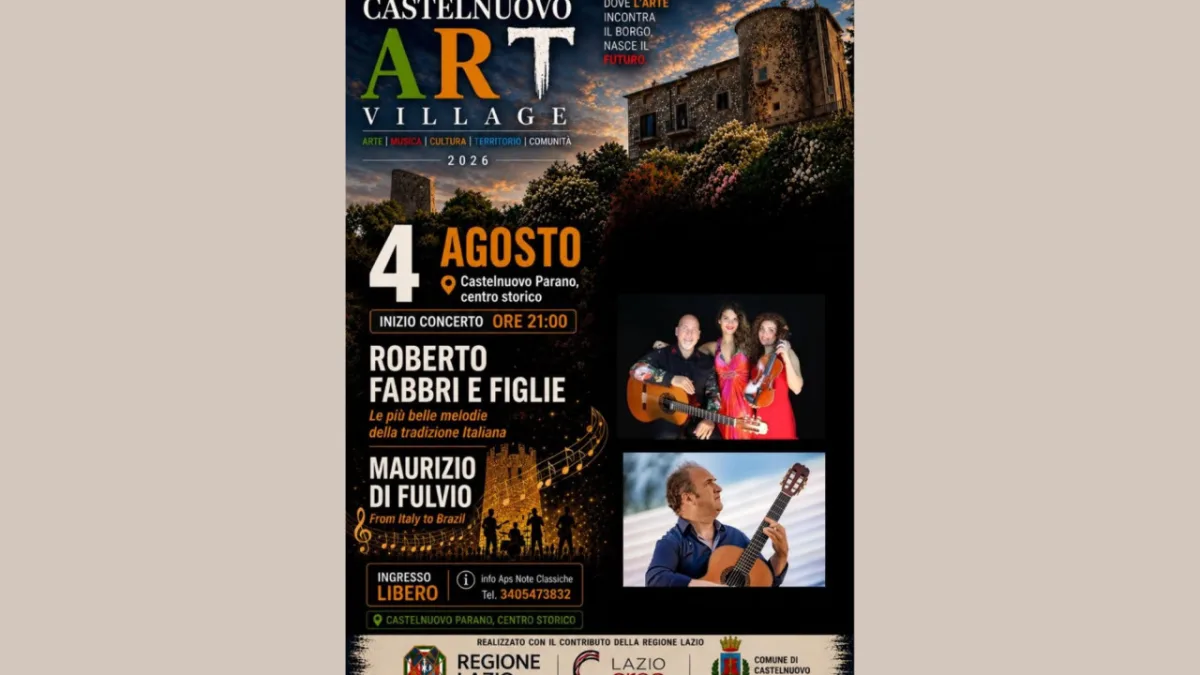 Castelnuovo Parano, la grande musica illumina il borgo: il 4 agosto sul palco Roberto Fabbri e Maurizio Di Fulvio