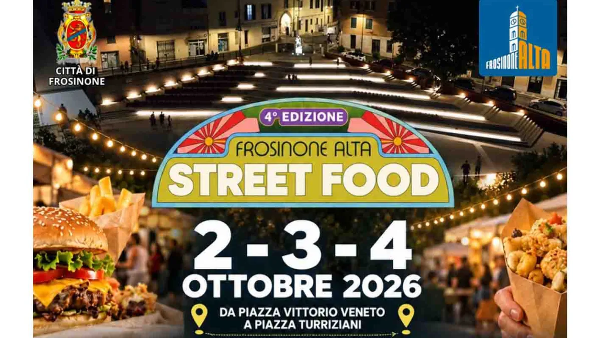 Frosinone Alta Street Food, dal 2 al 4 ottobre tre giorni di sapori e divertimento nel centro storico