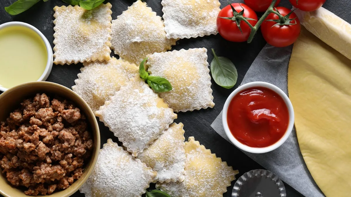 Ravioli ripieni di carne