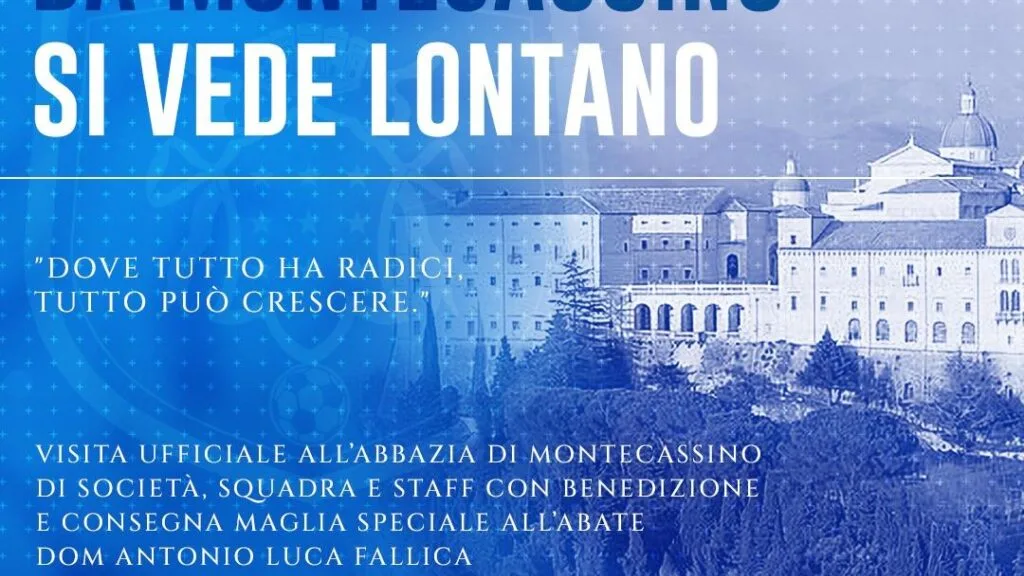 Domani il Cassino Calcio 1924 in visita ufficiale all’Abbazia