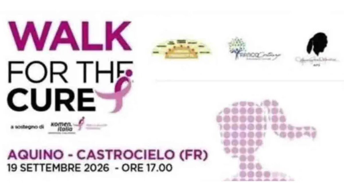 Una marcia in rosa da Aquino a Castrocielo per la prevenzione: sabato 19 settembre arriva la “Walk for the Cure”