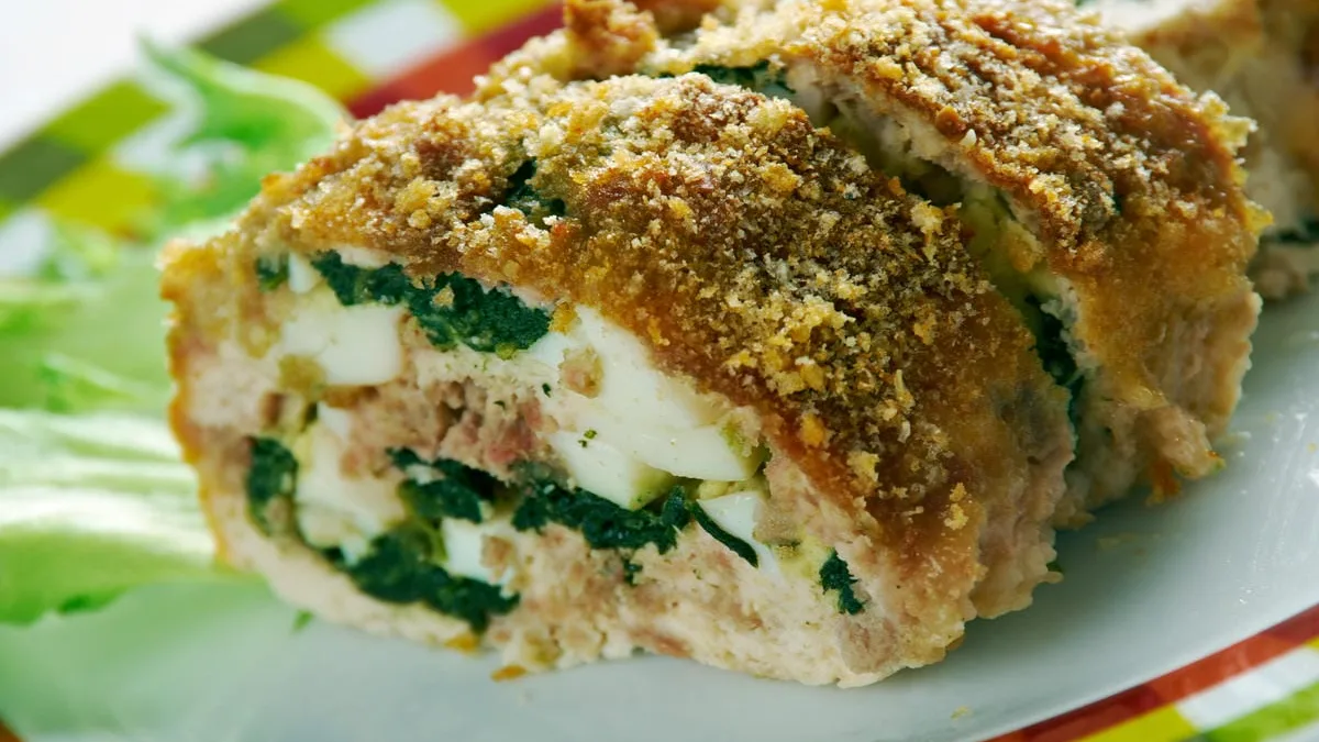 Polpettone con spinaci e provola
