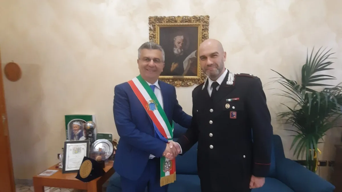 Il Maggiore Raffaele Tufano alla guida dei Carabinieri di Cassino: il primo saluto in Comune
