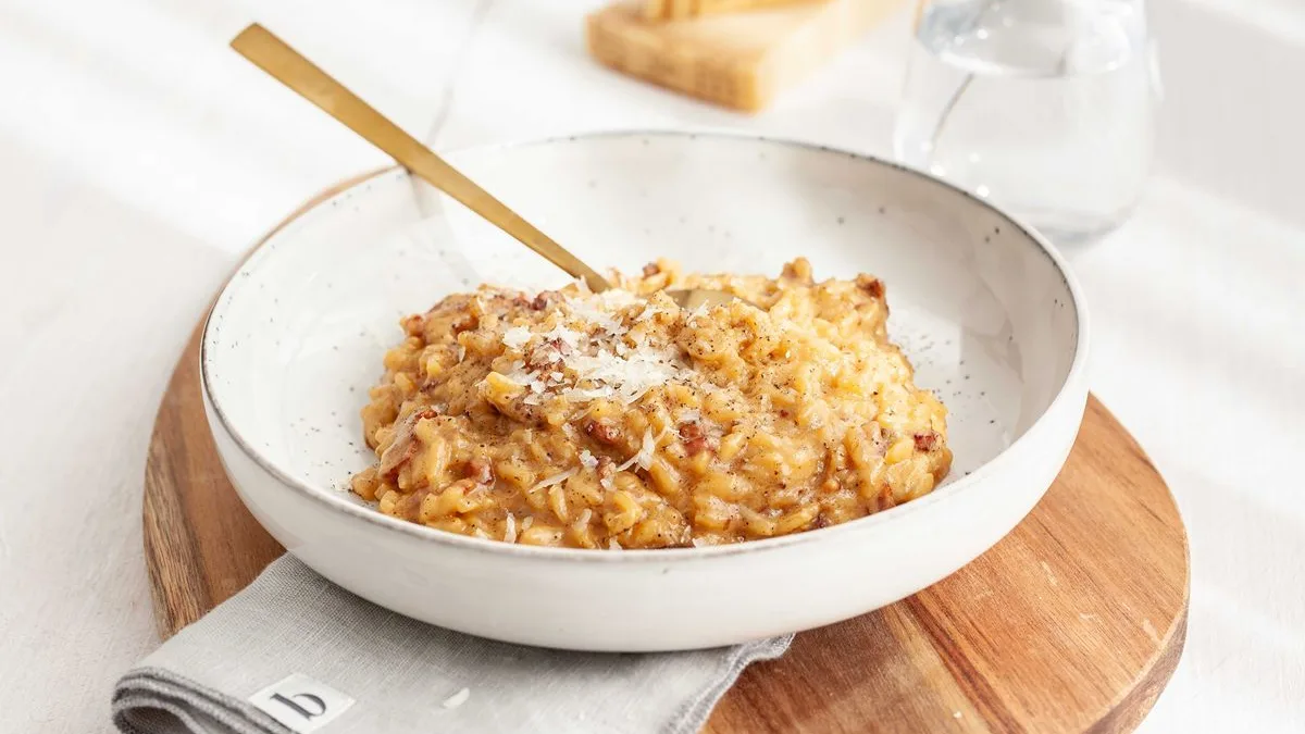 Risotto pere e speck