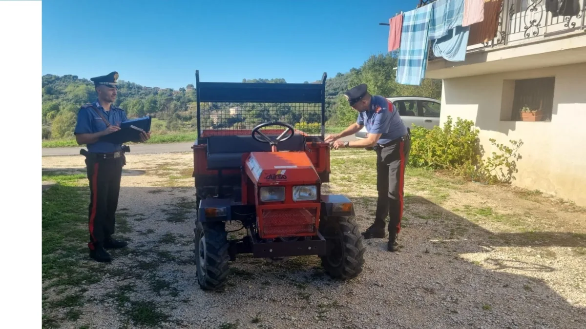 Veroli – Recuperata un trattore rubato ad un’anziana, due persone denunciate