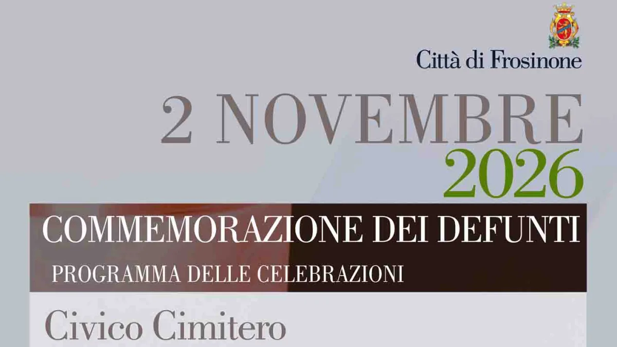 Frosinone, 2 novembre: il programma delle celebrazioni