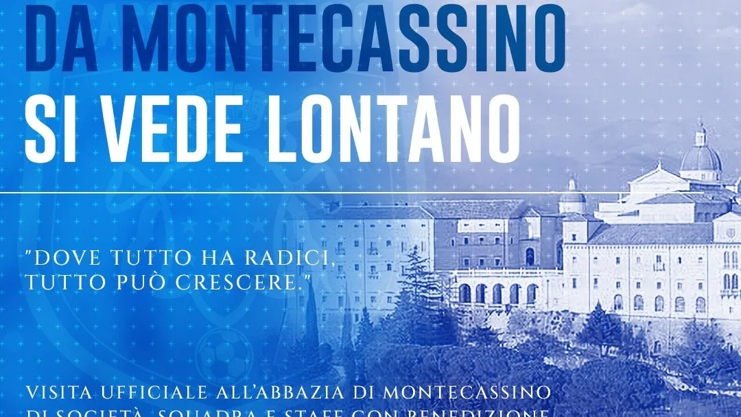 Montecassino – Cassino Calcio 1924 in visita ufficiale all’Abbazia tre settimane prima dell’esordio