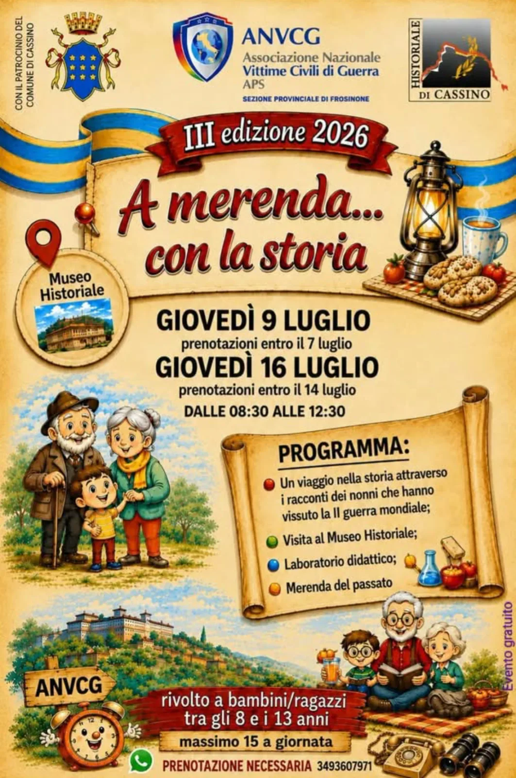 "A merenda... con la storia": due appuntamenti al Museo Historiale dedicati ai più giovani