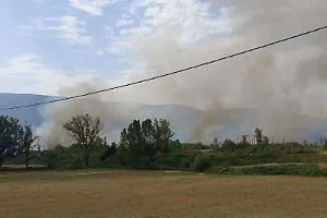 Incendio all'ex polveriera