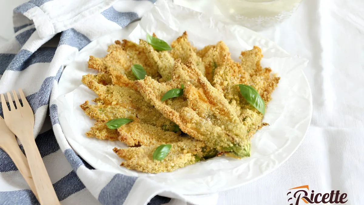 Fiori di zucca al forno gratinati