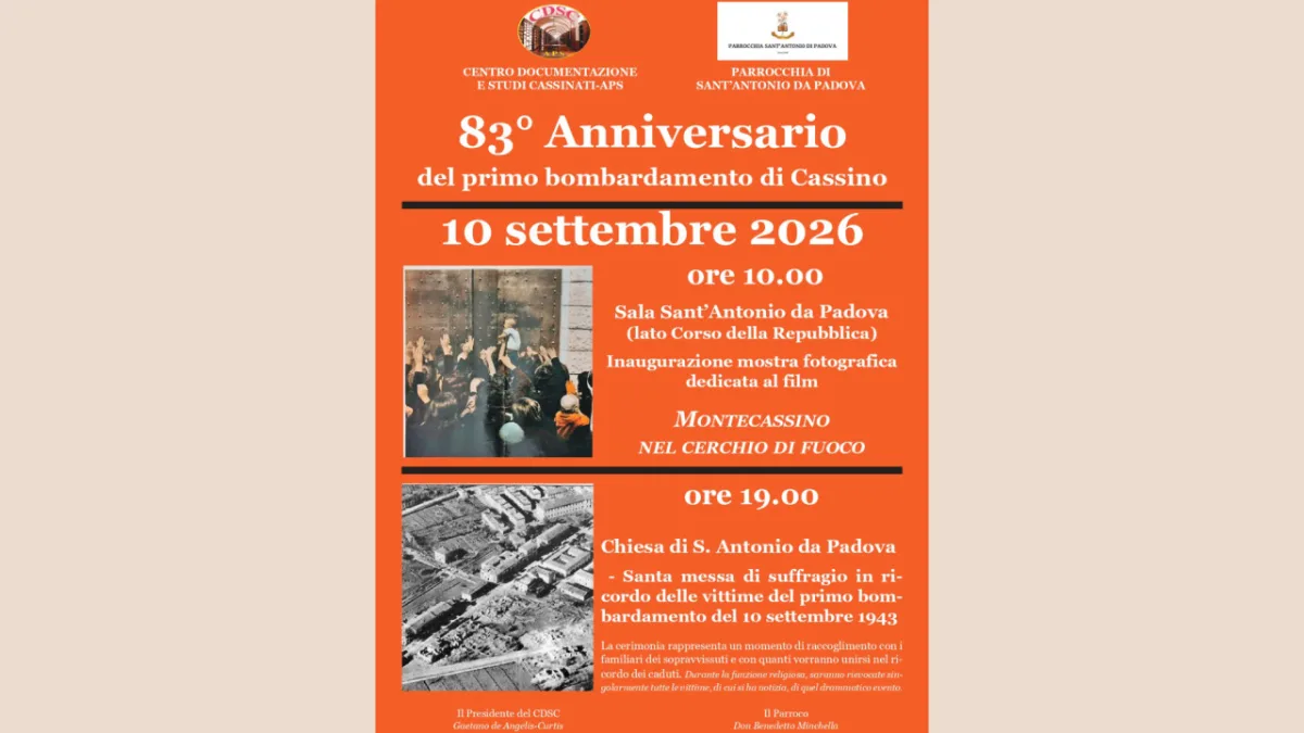 Cassino ricorda il primo bombardamento: una Giornata per la Pace