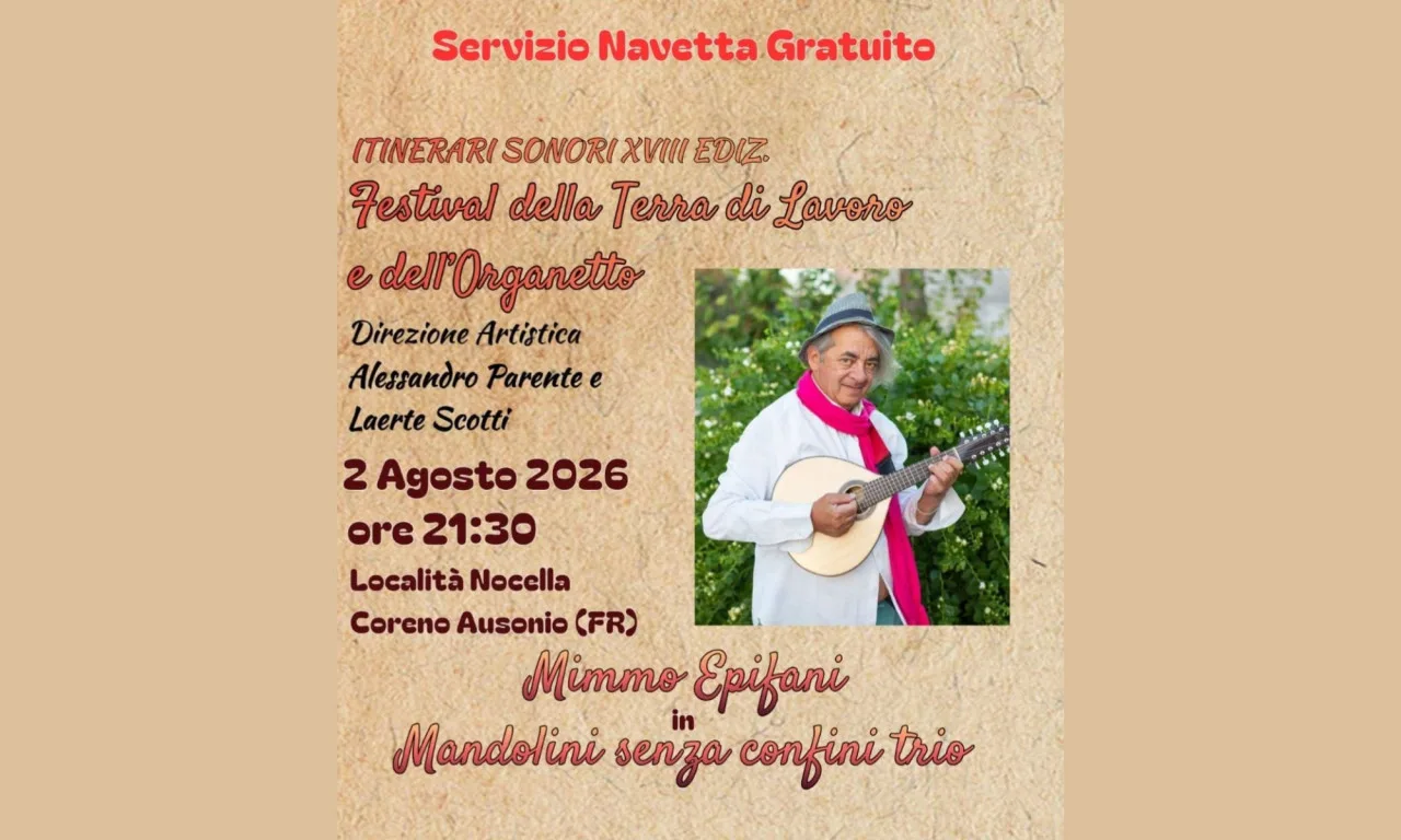 Coreno Ausonio: torna il Festival della Terra di Lavoro e dell'organetto