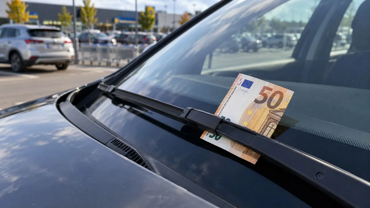 Banconota da 50 euro sul parabrezza, la nuova trappola nei parcheggi: basta un attimo per essere derubati